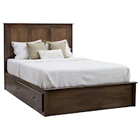 Queen Pedestal Bed with 60" Drawer on Each Side