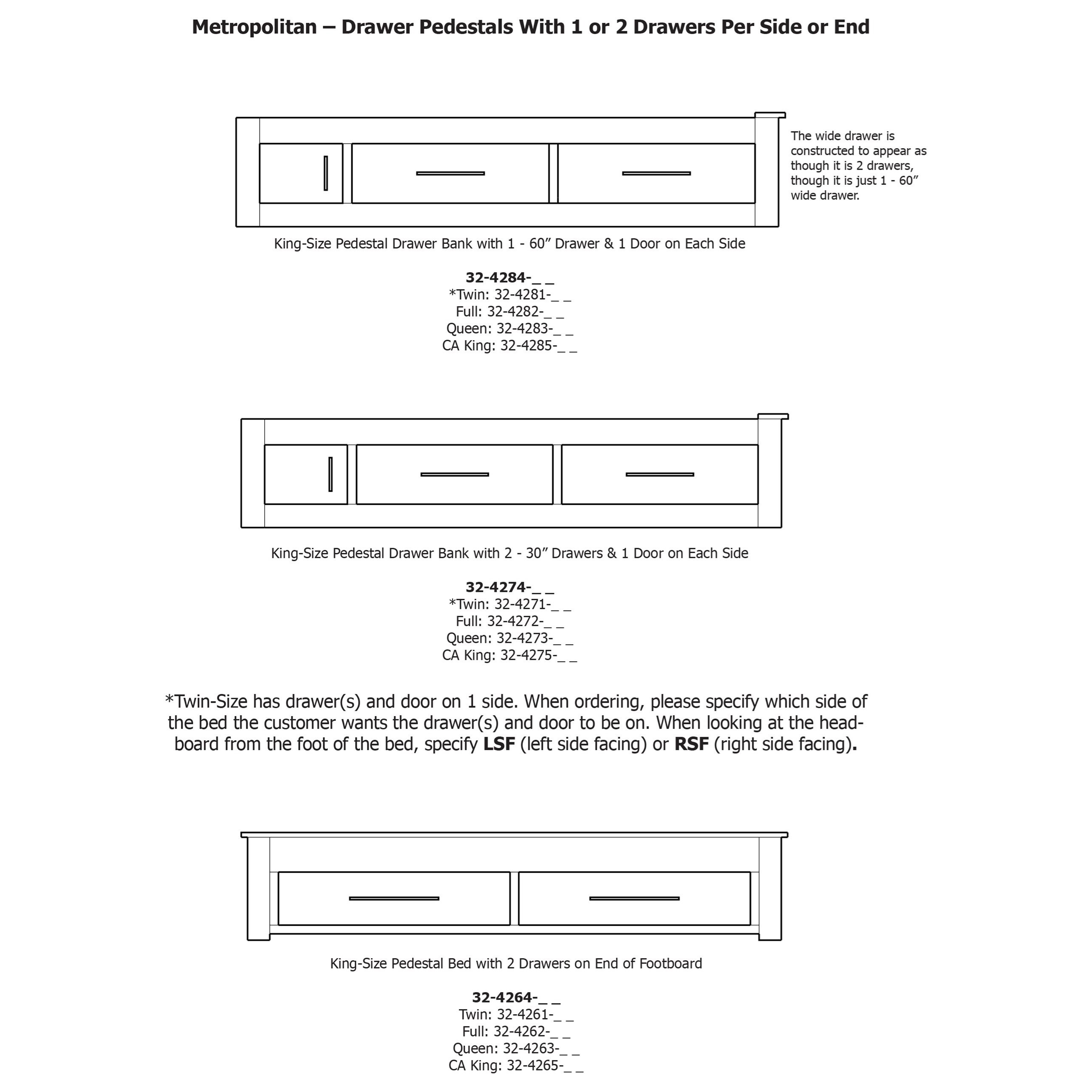 Daniel's Amish Metropolitan Queen Pedestal Bed 