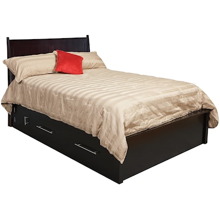 Queen Pedestal Bed with 2 60" Wide Drawers