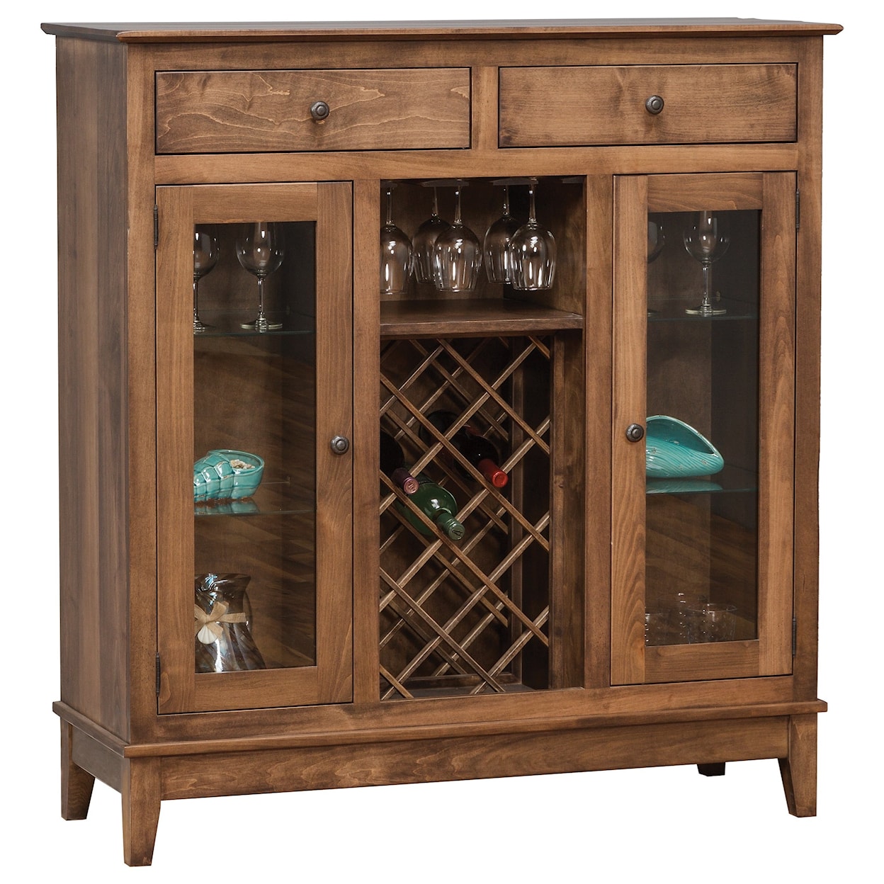 Daniel's Amish Dining Storage Shaker Wine Cabinet