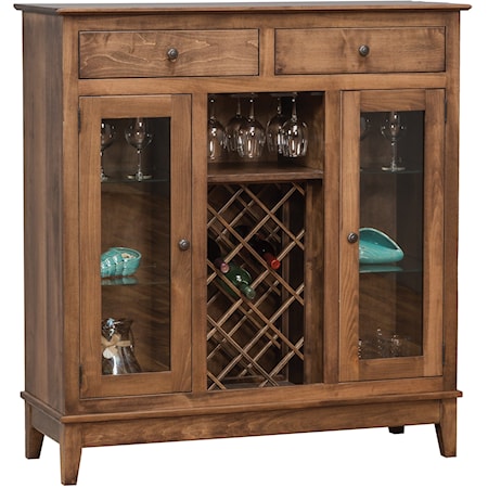 Shaker Wine Cabinet with Wine Glass Rails and Bottle Rack