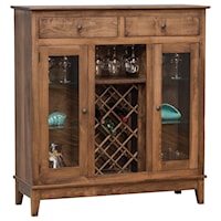 Shaker Wine Cabinet with Wine Glass Rails and Bottle Rack