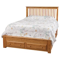 Full Pedestal Footboard Storage Bed with 2 Drawers on End