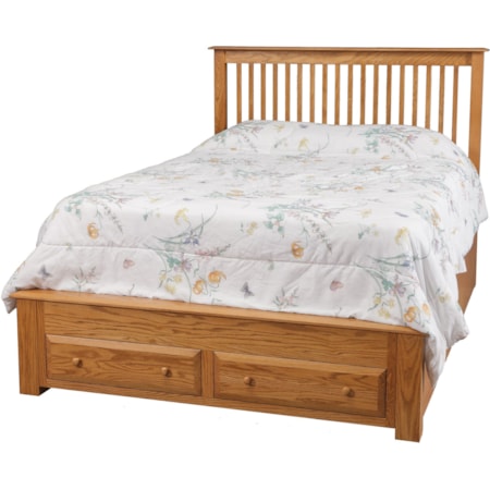Queen Pedestal Storage Bed