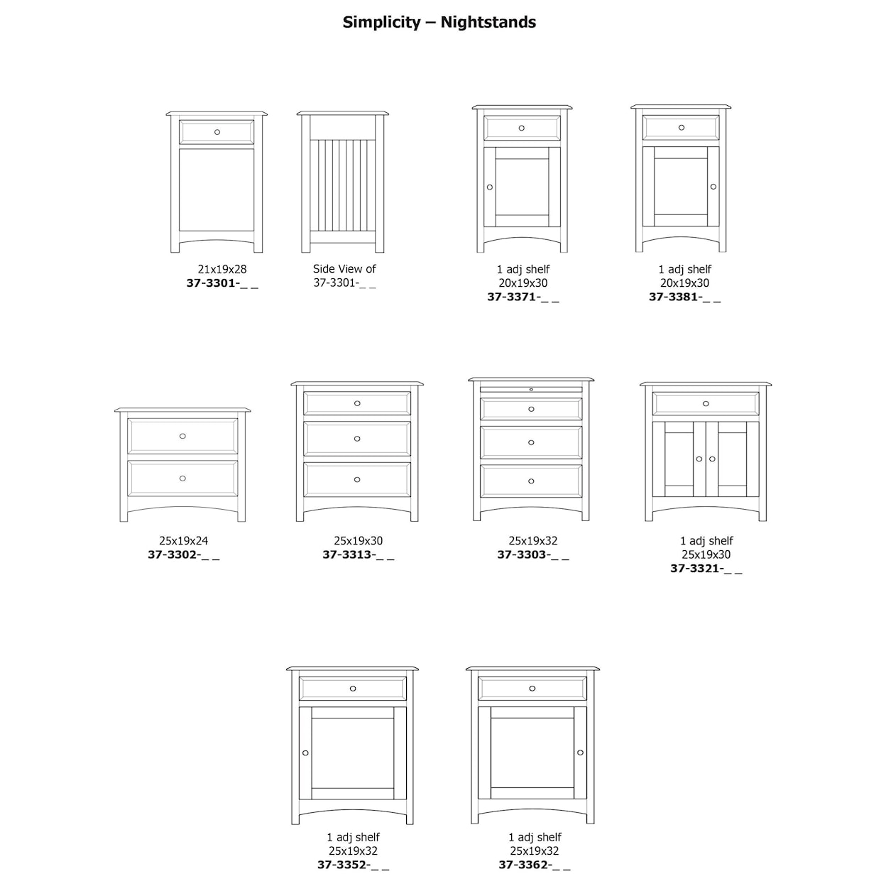 Daniel's Amish Simplicity 3-Drawer Nightstand