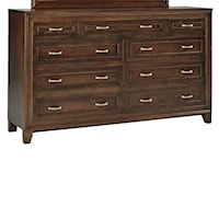 Transitional 9-Drawer Double Dresser