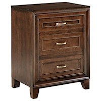 Transitional 3-Drawer Nightstand