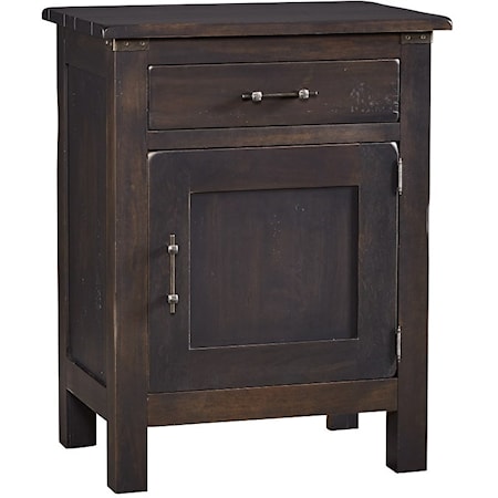 Solid Wood Nighstand with 1 Door