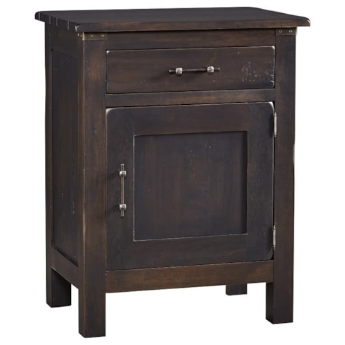 Solid Wood Nighstand with 1 Door