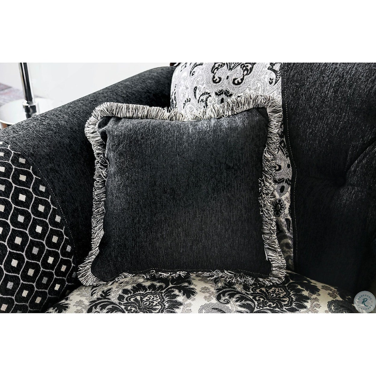 Phoenix Custom Furniture Crystal Crystal Sofa Black w Crystals