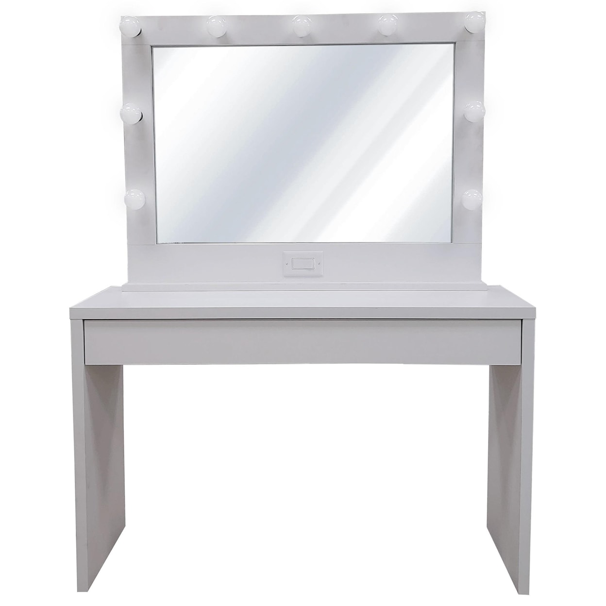 Exclusive GLAMOUR VANITIES White Vanity with Mirror