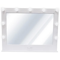 White Vanity Mirror - 9 Bulbs - Switch and Power