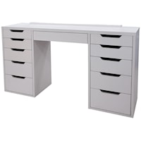 White Vanity Base 11 Drawer