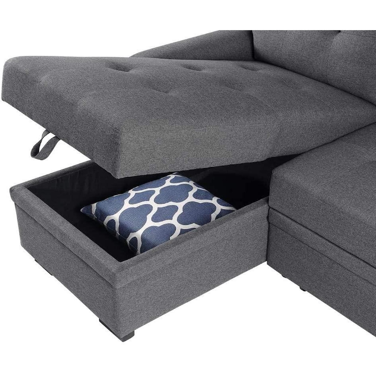 Exclusive Lucca Reversible Sleeper Sofa w Storage