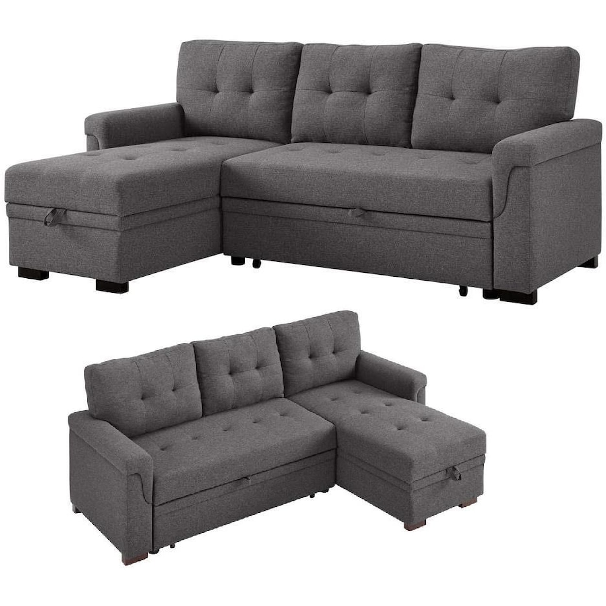 Exclusive Lucca Reversible Sleeper Sofa w Storage