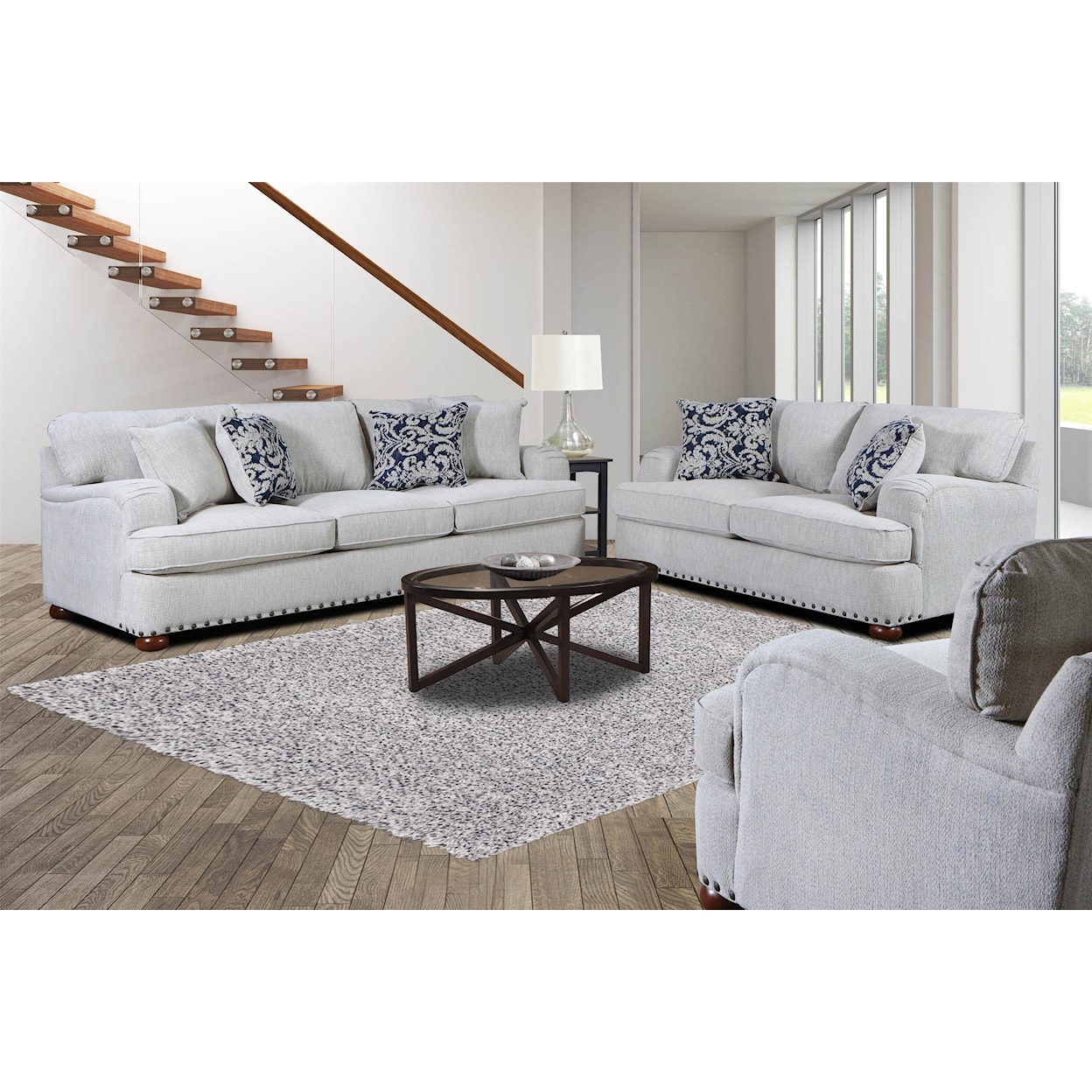 Expressions by VC Magnolia Upholstery Designs Dixon Cream Loveseat