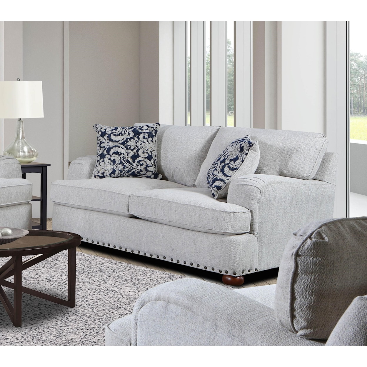 Expressions by VC Magnolia Upholstery Designs Dixon Cream Loveseat