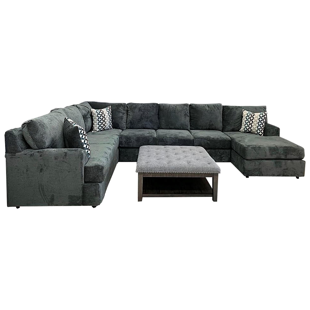 Phoenix Custom Furniture SHELIE Shelie 3pc RAFC Sectional Bliss Charcoal