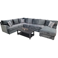 Shelie 3pc RAFC Seats Sectional Jamba Granite- Order in a custom color in less than 30 days!