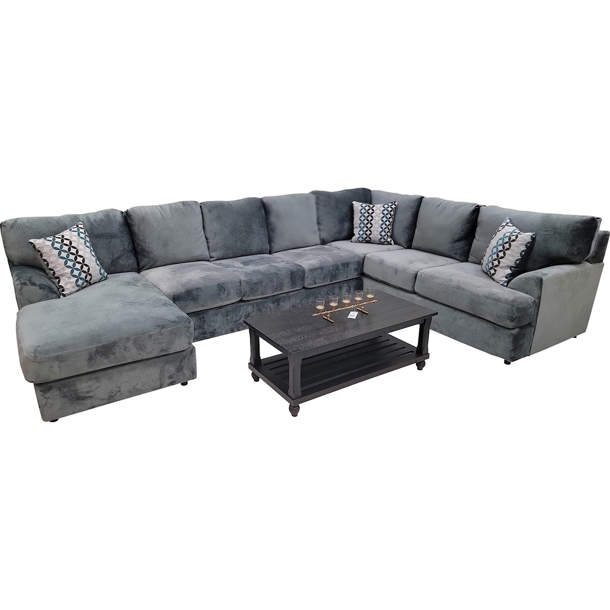 Phoenix Custom Furniture SHELIE Shelie 3pc LAFC Sectional Jamba Granite