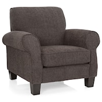 Casual Upholstered Chair with Rolled Arms