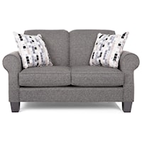 Casual Loveseat with Rolled Arms