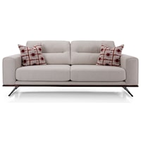 Mid Century Modern 2-Seat Sofa with Metal Legs or Metal Pedestal Base