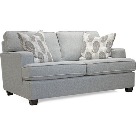 CONTEMPORARY LOVESEAT WITH TOSS PILLOWS