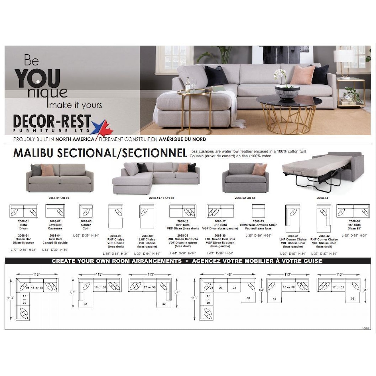 Decor-Rest 2068 Sectional with Chaise