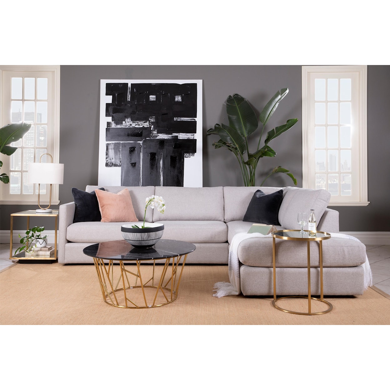 Taelor Designs Tess Sectional with Chaise
