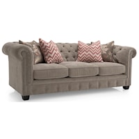 Transitional Customizable Tufted Back Sofa