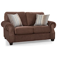 Casual Loveseat with Rolled Arms