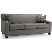 Contemporary Stationary Sofa with Accent Pillows