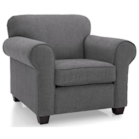 Casual Style Upholstered Chair with Rolled Arms