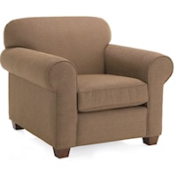 Casual Style Upholstered Chair with Rolled Arms
