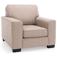 Casual Upholstered Chair with Track Arms
