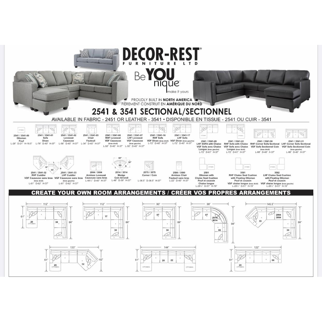 Decor-Rest 2541 Sectional Sofa