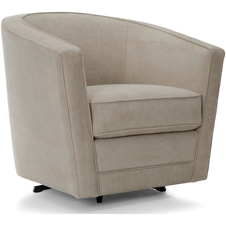 Casual Swivel Chair with Welt Cord Trim