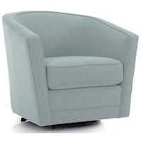 Casual Swivel Chair with Welt Cord Trim