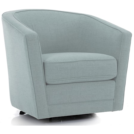 Casual Swivel Chair with Welt Cord Trim