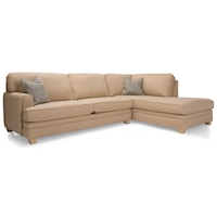 Casual L-Shaped Sectional Sofa with Chaise