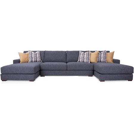 4-Seat Sectional Sofa with 2 Chaise Lounges