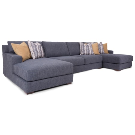 4-Seat Sectional Sofa with 2 Chaise Lounges