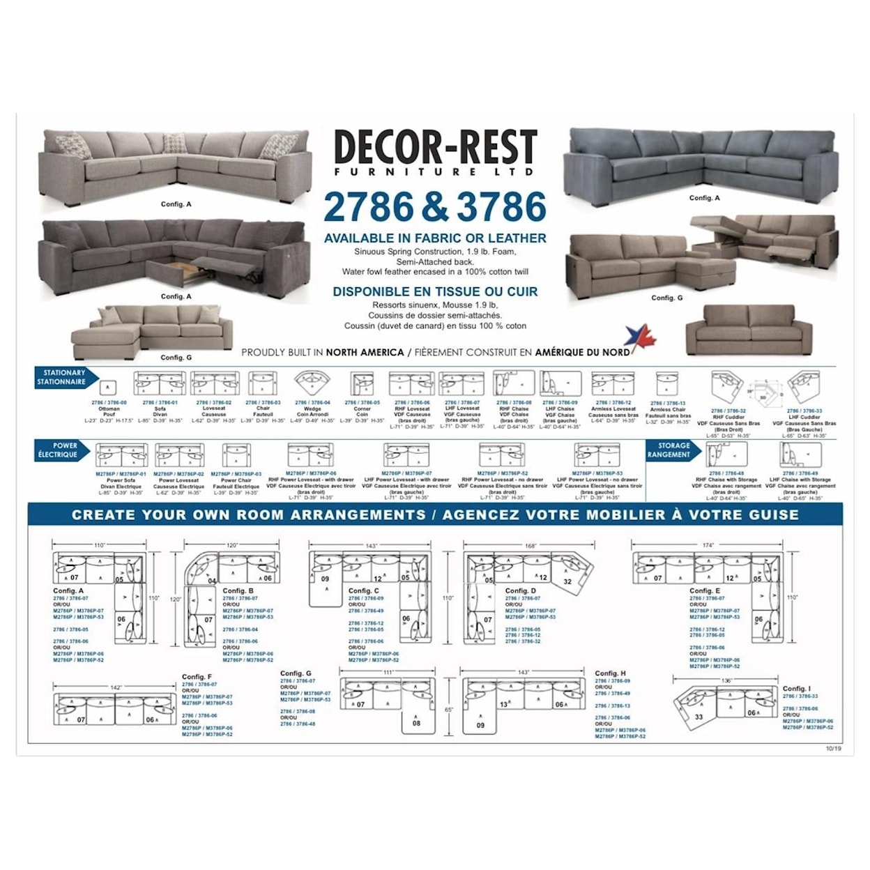 Decor-Rest 2786 3-Piece Sectional Sofa