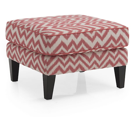 Transitional Square Ottoman with Tapered Legs