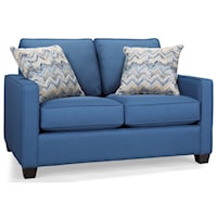 Contemporary Loveseat with Track Arms