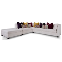 Casual Sectional Sofa with Loose Pillow Back