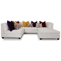 Casual Sectional Sofa with Loose Pillow Back