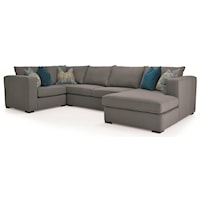 4-Piece Contemporary Sectional with RHF Chaise