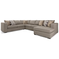 4-Piece Contemporary Sectional Sofa with Track Arms